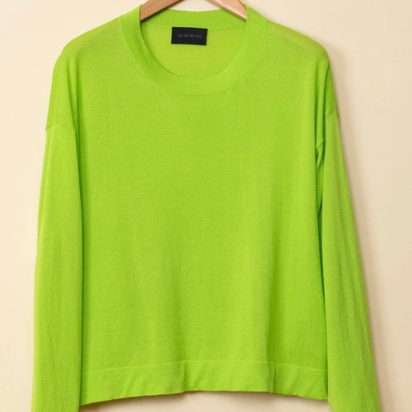 ça va de soi !! Boxy pistachio-coloured cotton sweater, nearly new !! SM - Picture 1 of 12